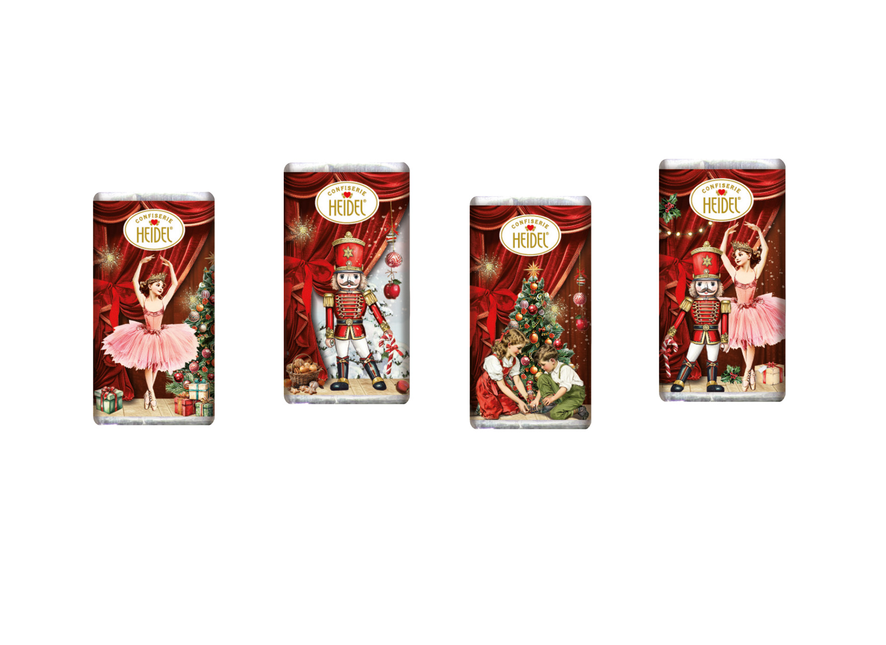 Tisch Adventskalender HEIDEL aus 100% Papier Standardmotiv, Inhalt: Heidel Schokoladentäfelchen ca. 72 g