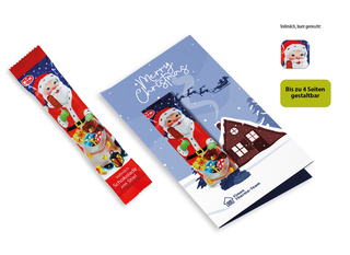 Weihnachtskarte mit Schoko-Lolly, Inhalt: Schoko-Lolly Weihnachten ca. 15 g