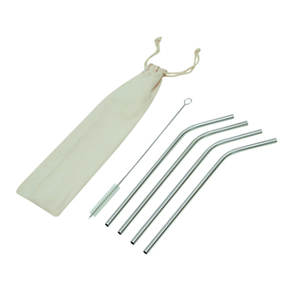 Edelstahl-Strohhalm-Set DRINK HAPPY 56-0304447
