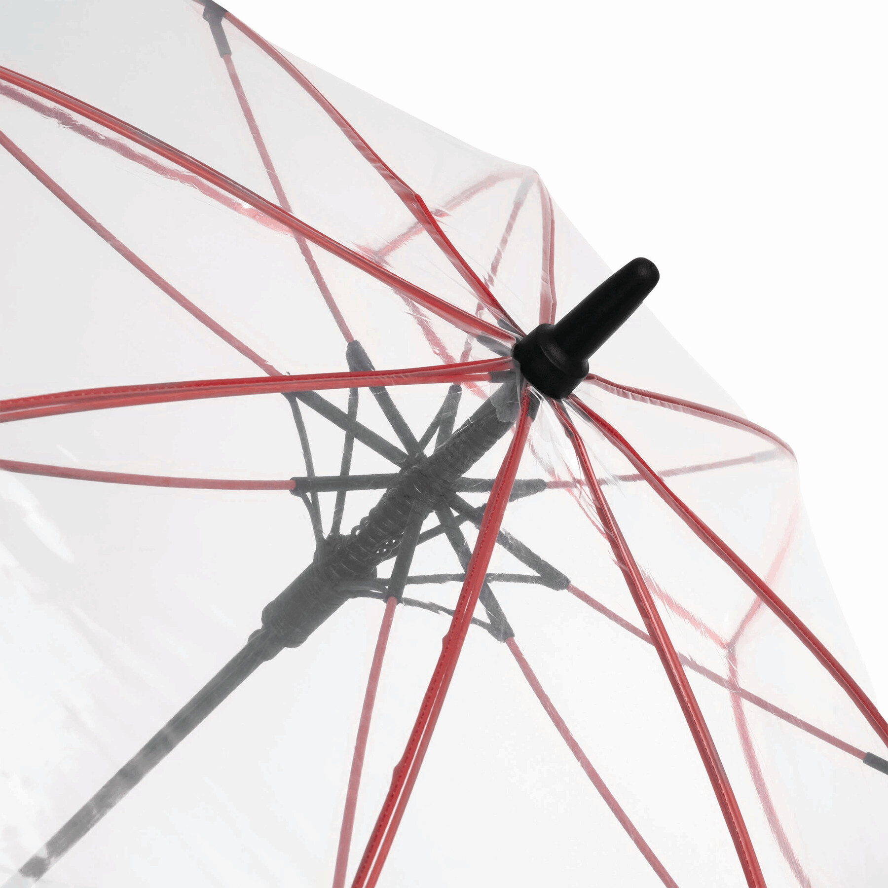 Automatischer Windproof-Stockschirm VIP, rot, transparent