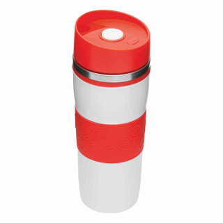 Isolierbecher ARABICA, rot, weiß