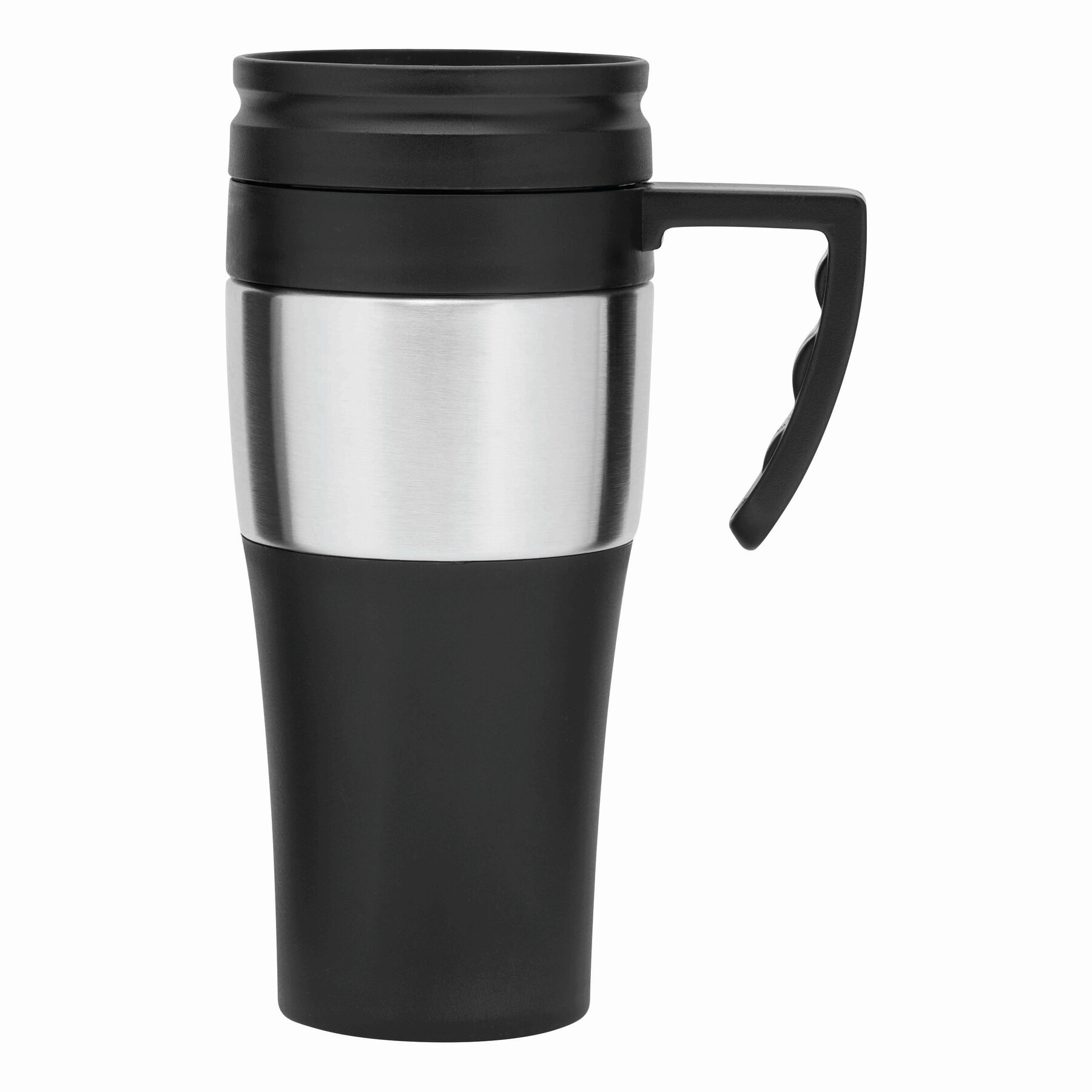 Isolierbecher HOT DRINK, schwarz, silber