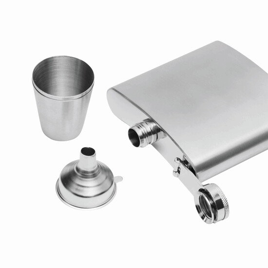 Flachmann-Set COWBOY, silber