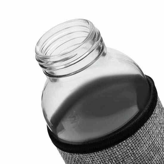 Glas-Trinkflasche TAKE JUTY, grau