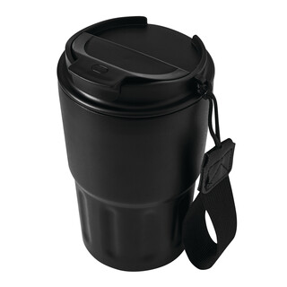 Vakuum-Trinkbecher TRAVEL MUG, schwarz