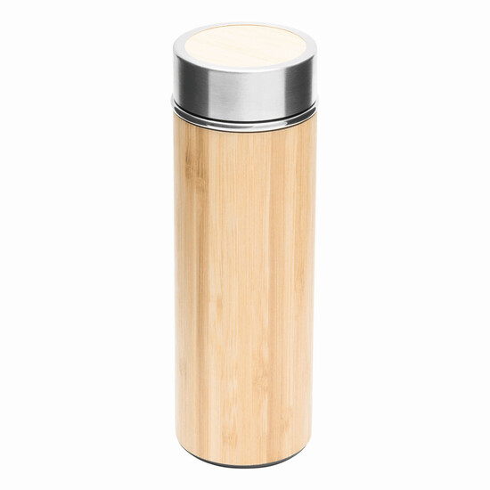 Isolierflasche BAMBOO GO, braun, silber