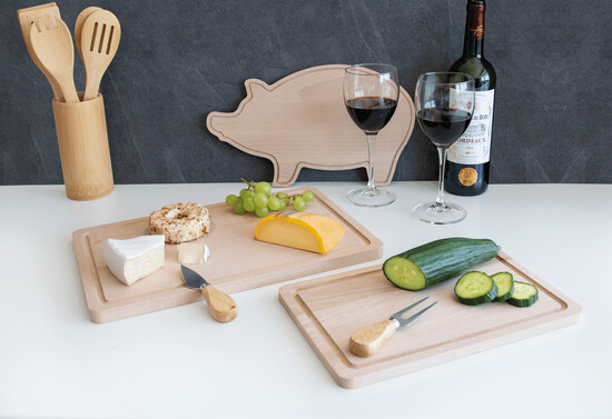 Schneidebrett WOODEN SQUARE, braun