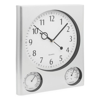 Rechteckige Wanduhr SATURN, silber