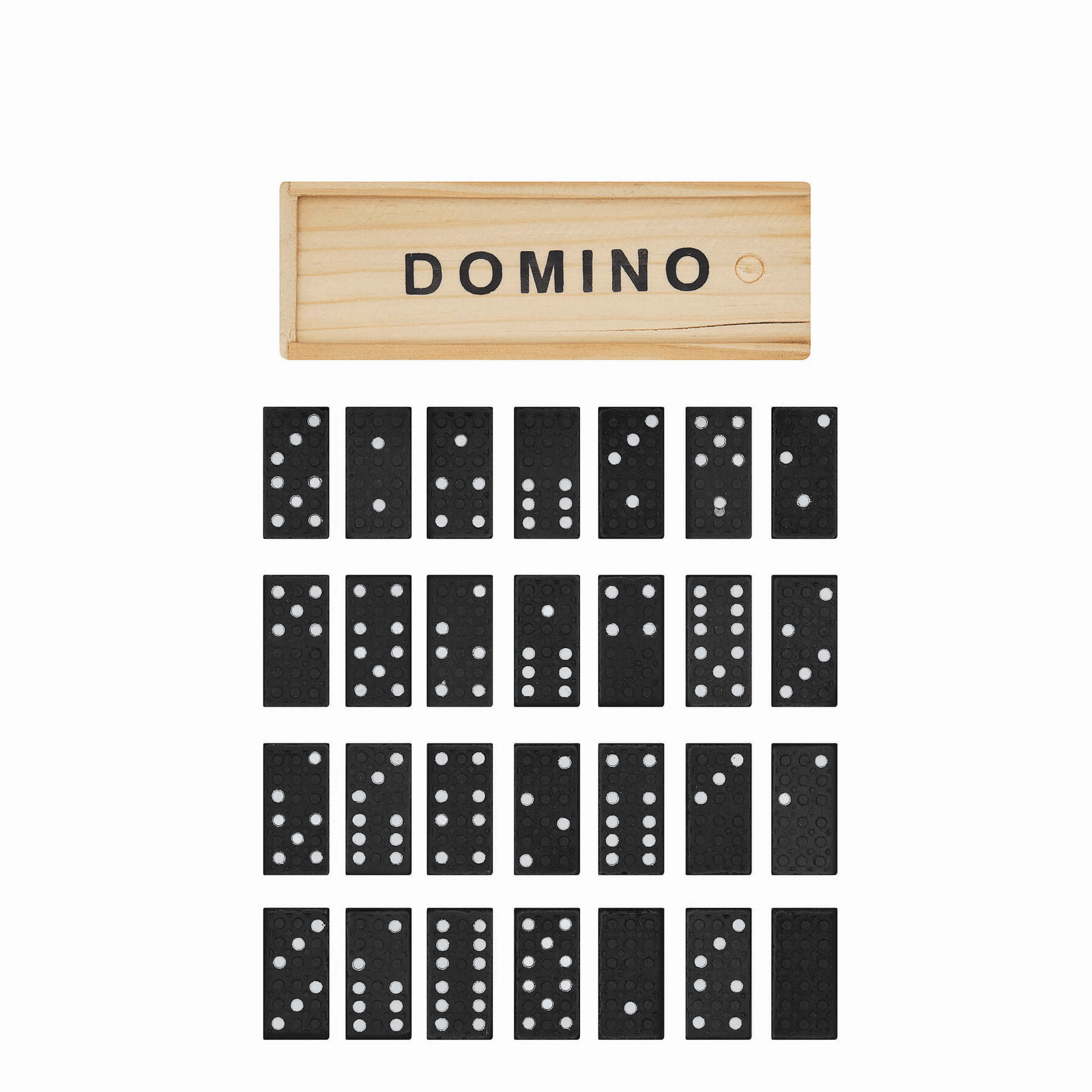 Klassisches Spiel DOMINO, holz, schwarz