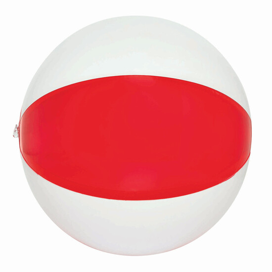 Strandball OCEAN, transparent rot, weiß