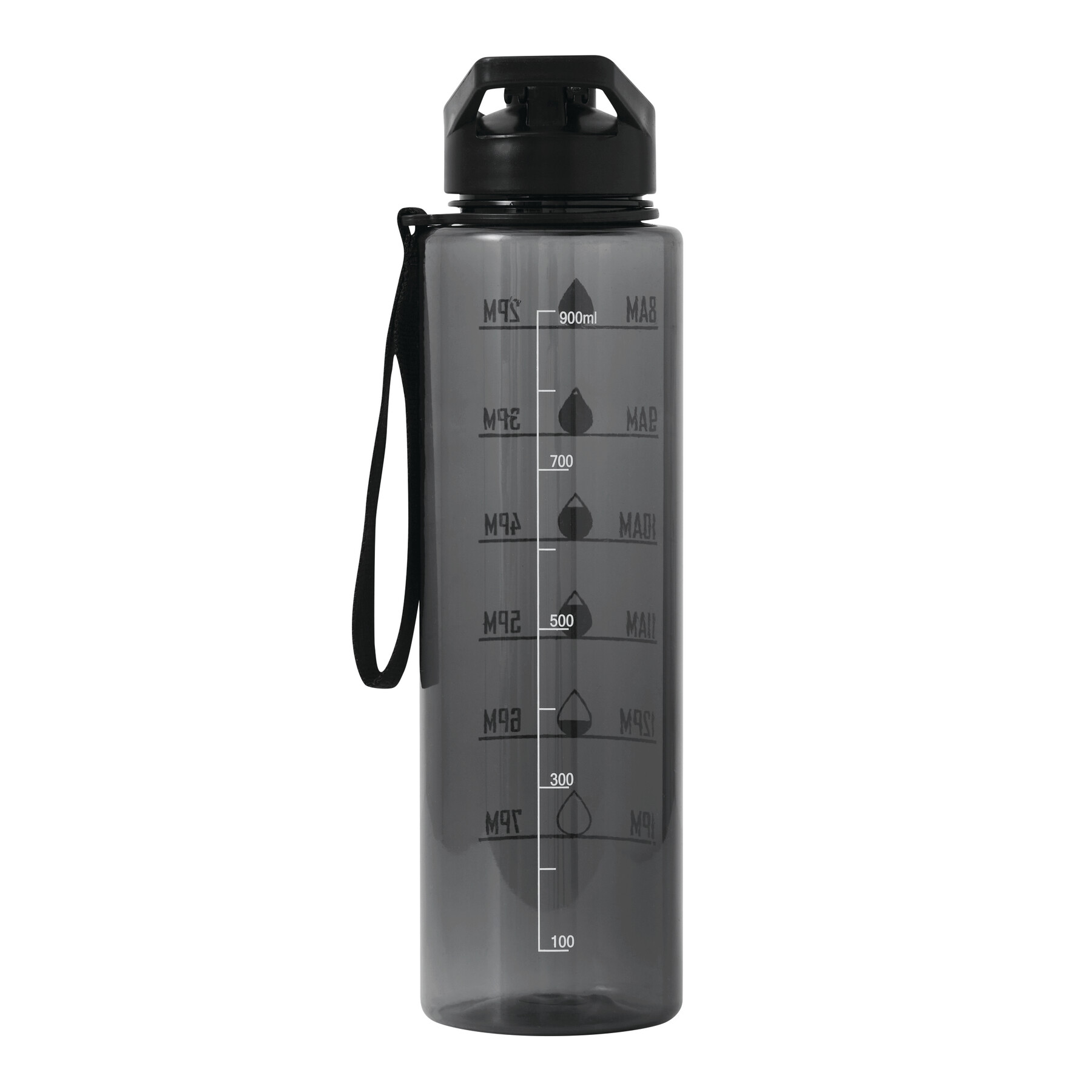 Sport-Trinkflasche AQUA LEVEL, schwarz