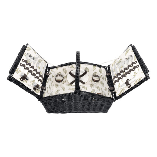 Weiden-Picknickkorb RICHMOND PARK für 4 Personen, dunkelbraun