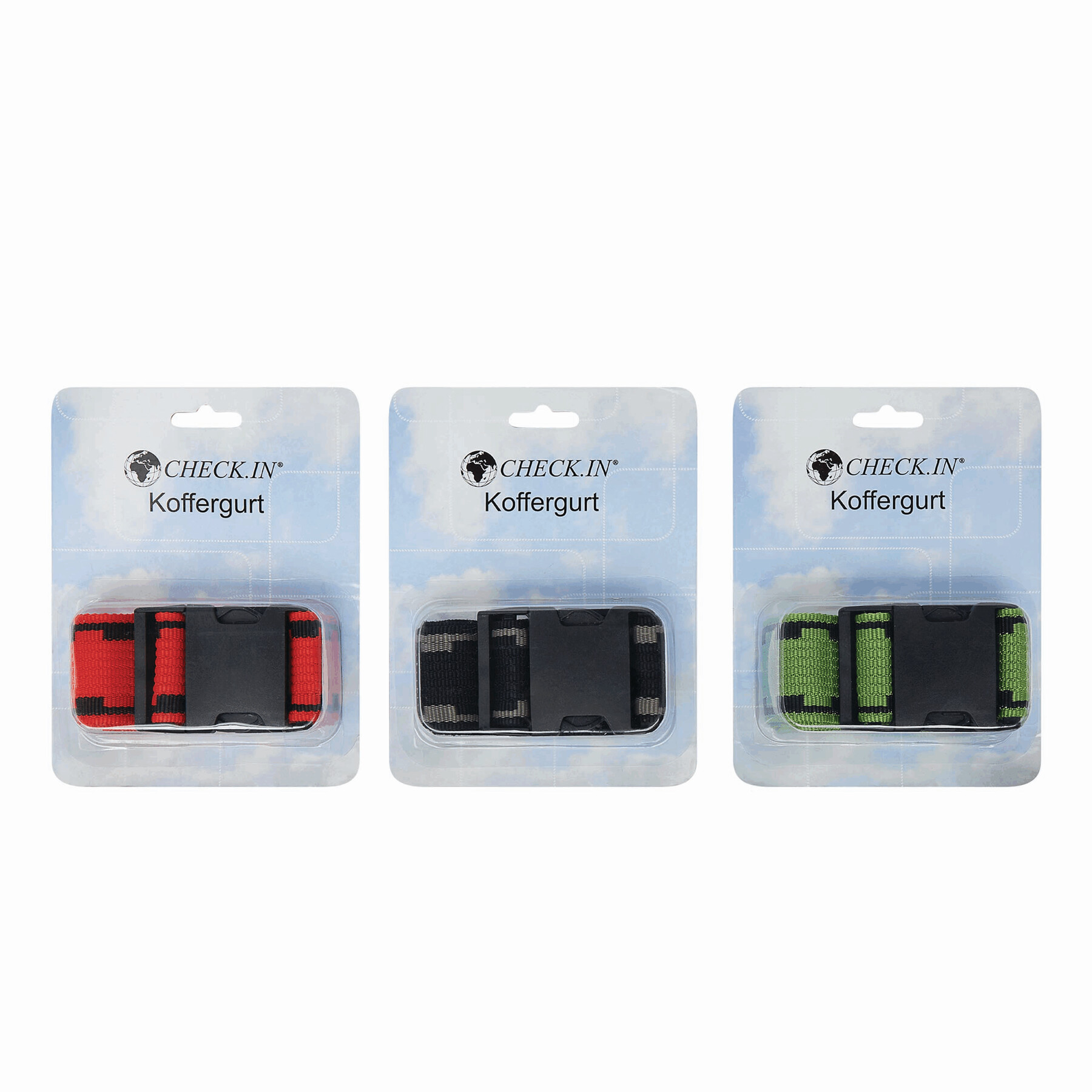 Koffergurt FIX, grün, rot, schwarz