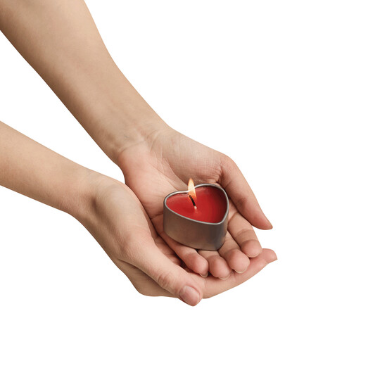 Vanille-Duftkerze GOOD SPIRITS, rot, silber