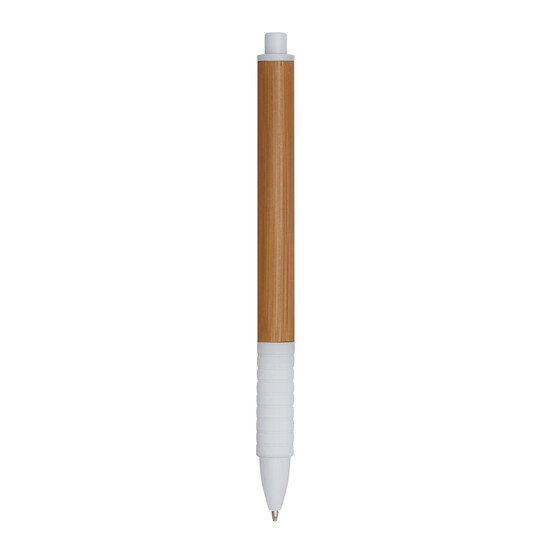 Kugelschreiber BAMBOO RUBBER, braun, weiß