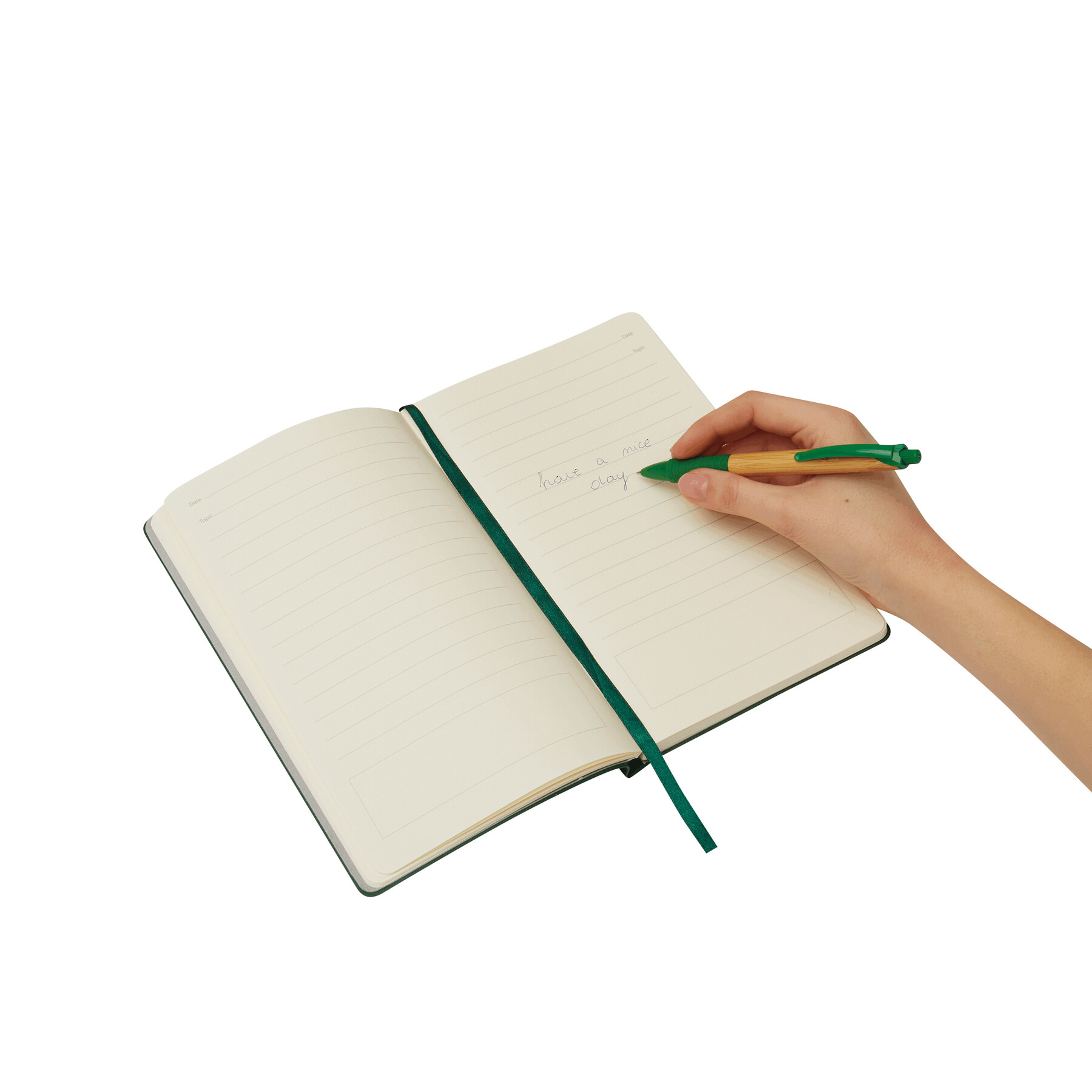 Kugelschreiber BAMBOO RUBBER, braun, grün