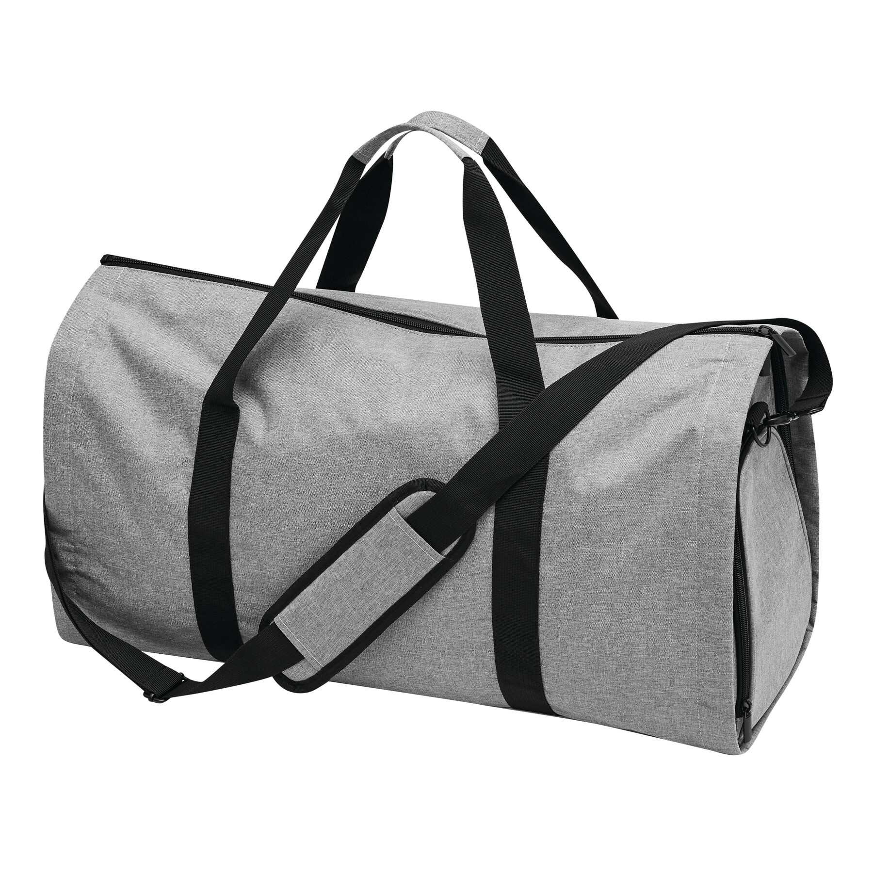 Reisetasche MILANO mit integriertem Kleidersack, grau, schwarz
