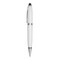 Edelstahl-Kugelschreiber TOUCH DOWN, silber, weiß