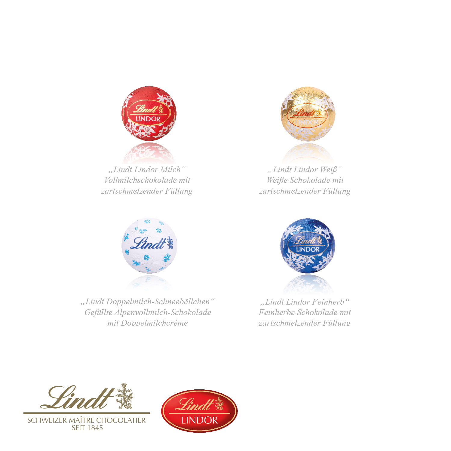 Adventskalender "individuelle Kalenderform" mit Lindt Schokolade, Inlay aus Papier