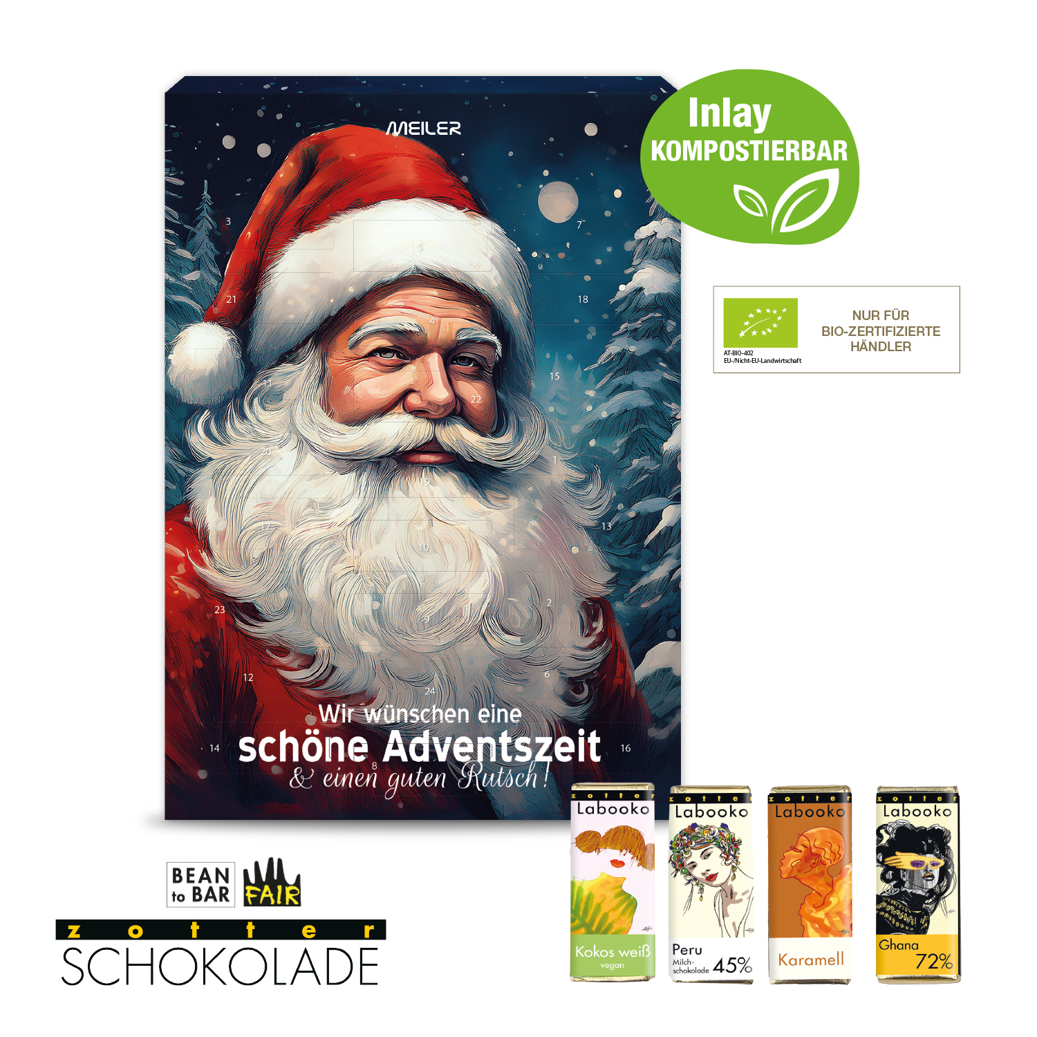 Adventskalender mit Zotter Schokolade