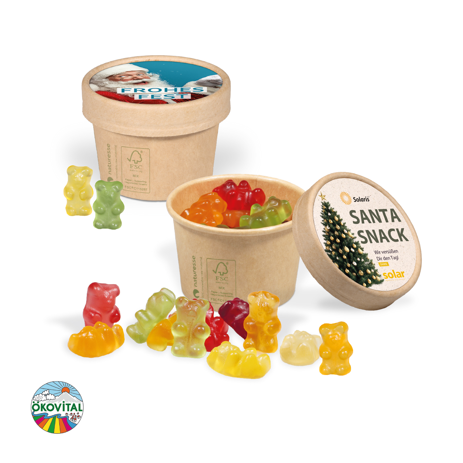 Werbe Fruchtgummi Paperbox mit Einleger
