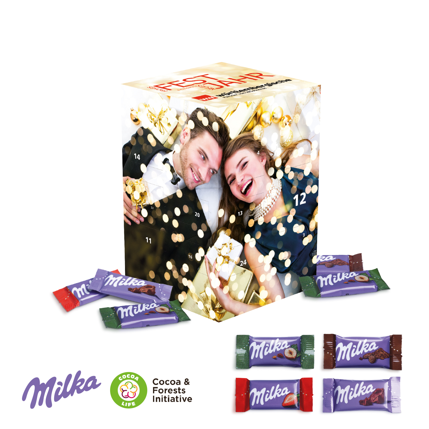 Adventskalender Cube "XL" mit Milka Schokolade
