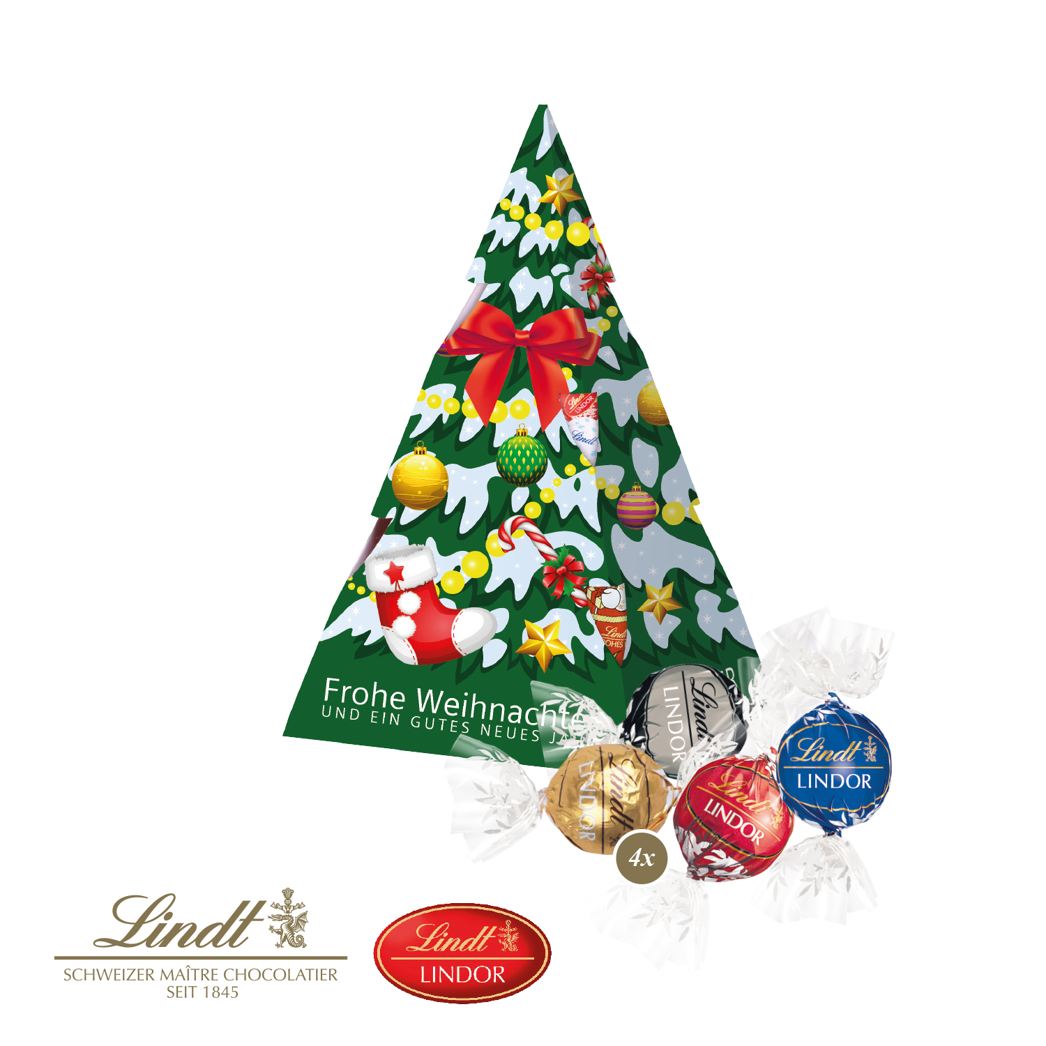 Präsent "Weihnachtsbaum" mit Lindor Pralinés