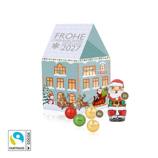 3D Präsent "Haus" mit Fairtrade® Schokolade