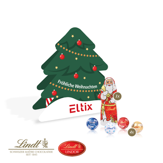 Präsent Tannenbaum mit Lindt Minis und Nikolaus