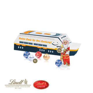 3D Präsent "Schiff" mit Lindt Minis und Nikolaus