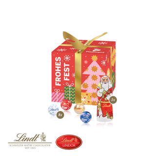 Präsent "Feine Bescherung" mit Lindt Minis und Nikolaus