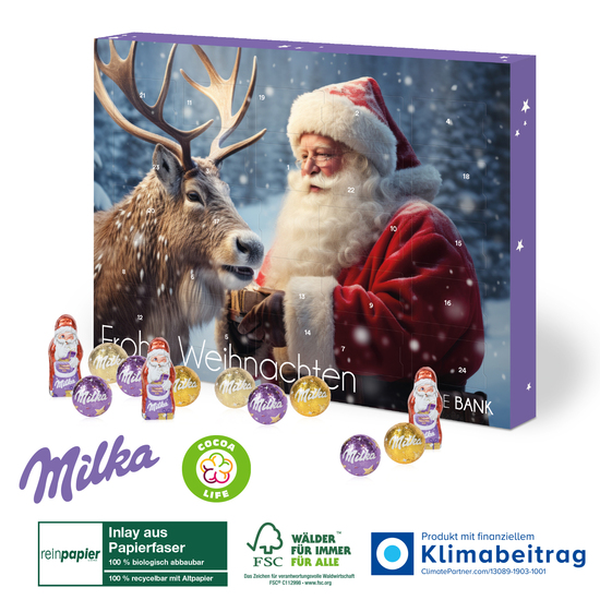 Adventskalender Milka „Edition“, Inlay aus Papierfaser