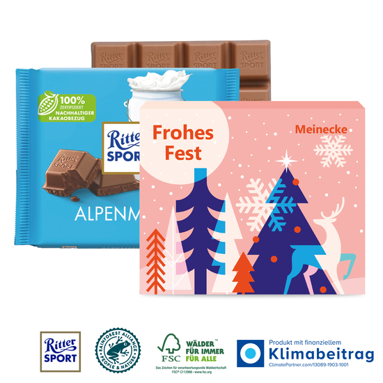 Ritter SPORT in Werbekartonage, 100 g