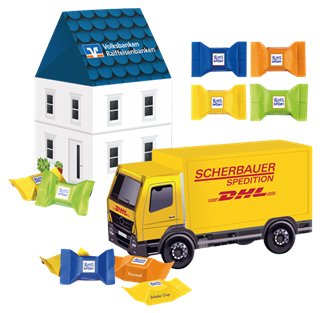 3D Präsent "LKW" mit Ritter SPORT Schokowürfel, 32 g