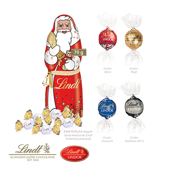 Premium-Präsent mit Lindt Weihnachtsmann „Maxi“