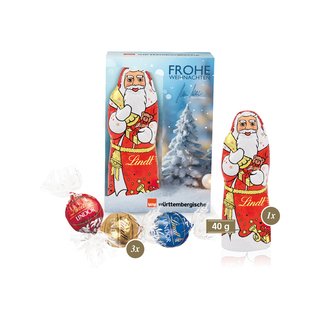Premium-Präsent mit Lindt Weihnachtsmann „Medium“