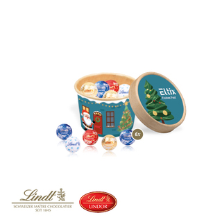 Christmas Paperbox mit Lindt Minis und Nikolaus