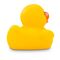 gelbe Badeente Mandy Mini mit orangenem Schnabel und Wimpern. Größe: ca. 6 cm. Inklusive Quietschventil