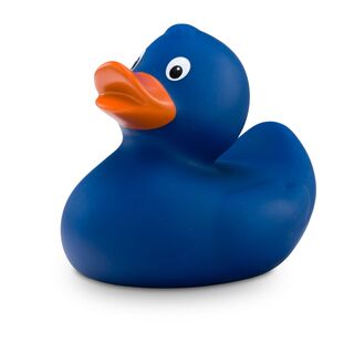 blaue Badeente Boris mit orangenen Schnabel in Standardform, Größe: ca. 8 cm, inklusive Quietschventil