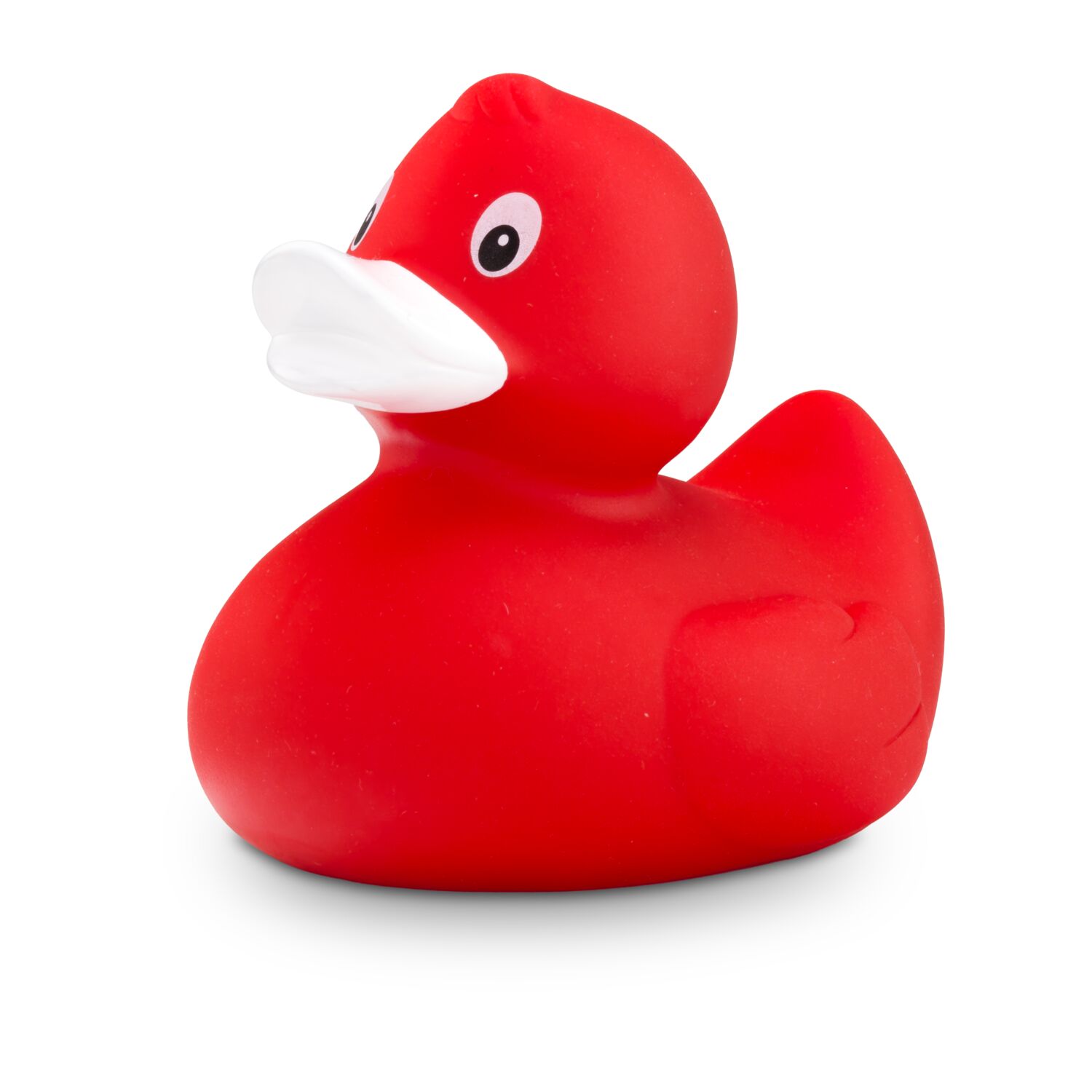 rote Badeente Renate mit weißem Schnabel in Standardform, Größe: ca. 8 cm, inklusive Quietschventil