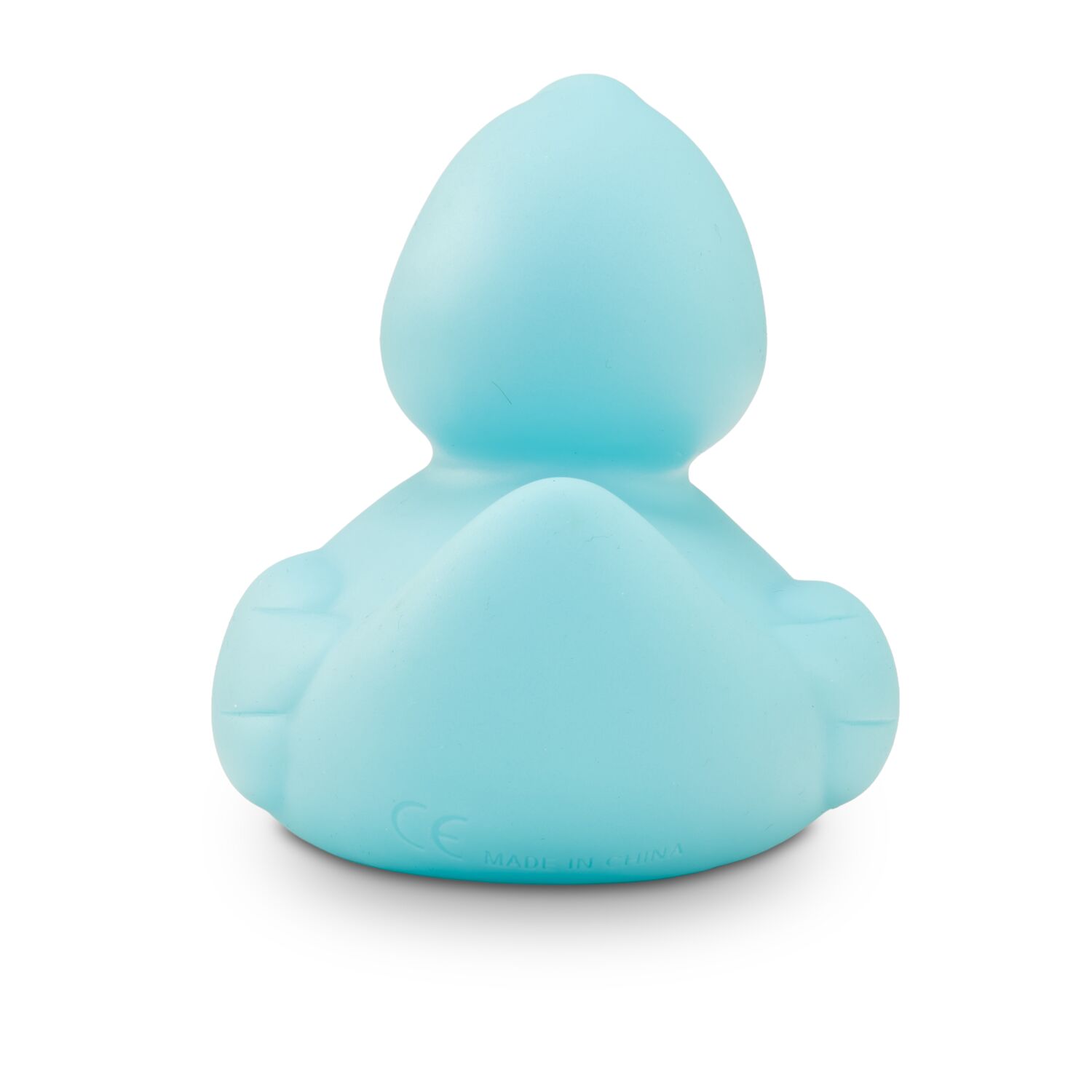 türkisene Werbeente Aqua Marina mit orangenem Schnabel, Größe: ca. 8 cm. Inklusive Quietschventil