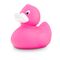 pinke Badeente Pinkie mit weißem Schnabel in der Standardform, Größe: ca. 8 cm. Inklusive Quietschventil