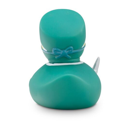 gelbe Badeente Otto Operateur mit OP-Kleidung, Skalpell und Schere, Größe: ca. 8 cm, inklusive Quietschventil