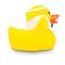 gelbe Badeente Herbert Hantel mit Hantel, Handtuch und Stirnband, Größe: ca. 8 cm. Inklusive Quietschventil