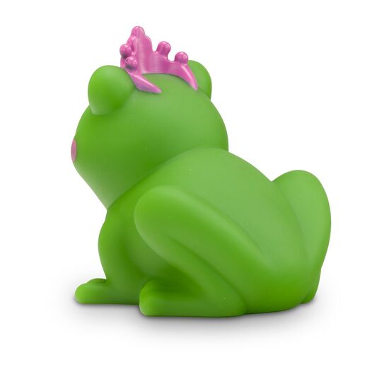 grüne Werbeente Fabienne Froschkönigin mit Krone, Größe: ca. 8 cm. Inklusive Quietschventil