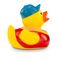 gelbe Badeente Benny Bademeister mit Rettungsreifen und Trillerpfeife, Größe: ca. 8 cm, inklusive Quietschventil