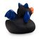schwarz-blaue Werbeente Batduck im Fledermauslook, Größe: ca. 8 cm. Inklusive Quietschventil