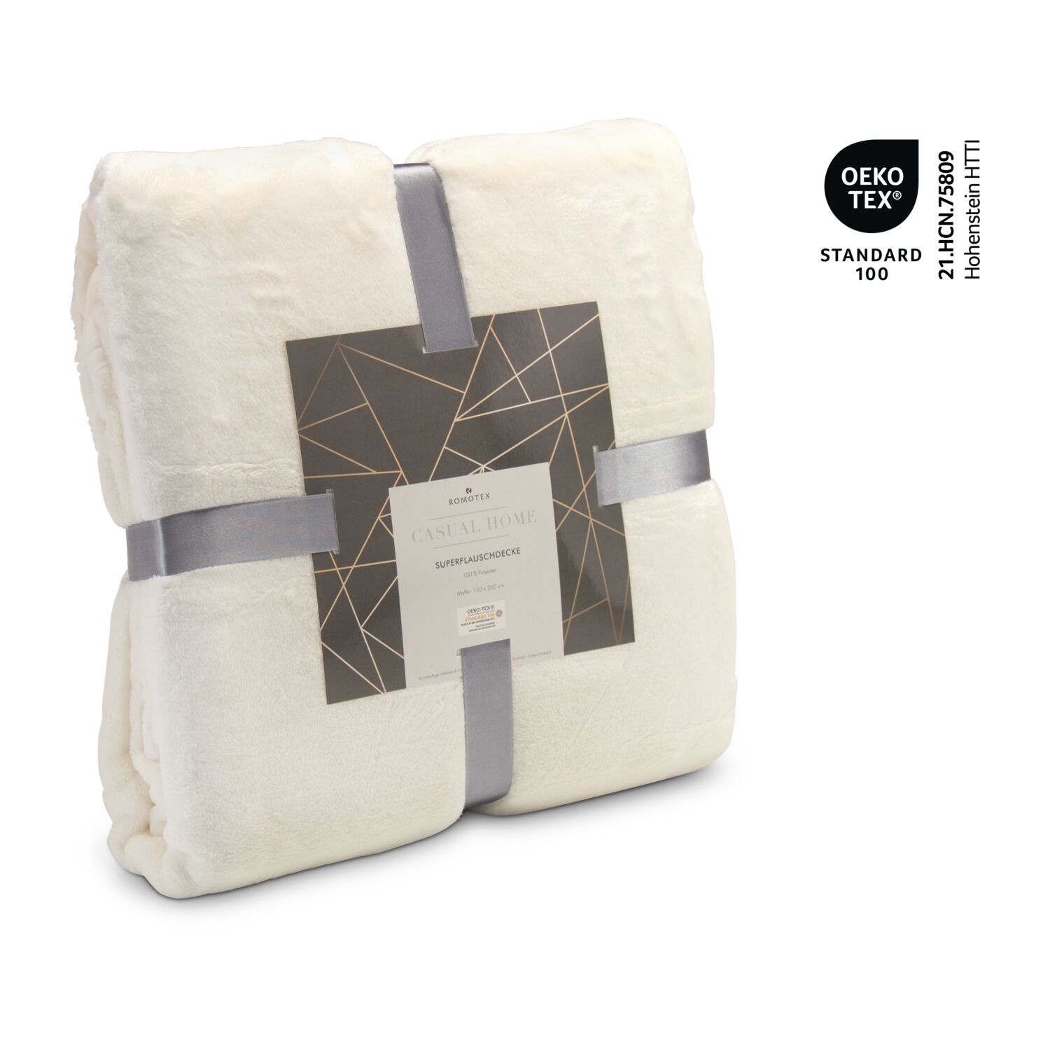 Superflauschdecke, Maße: 150 x 200 cm, 100% Polyester-Mikrofaser, 320 g/m², OEKO-TEX®