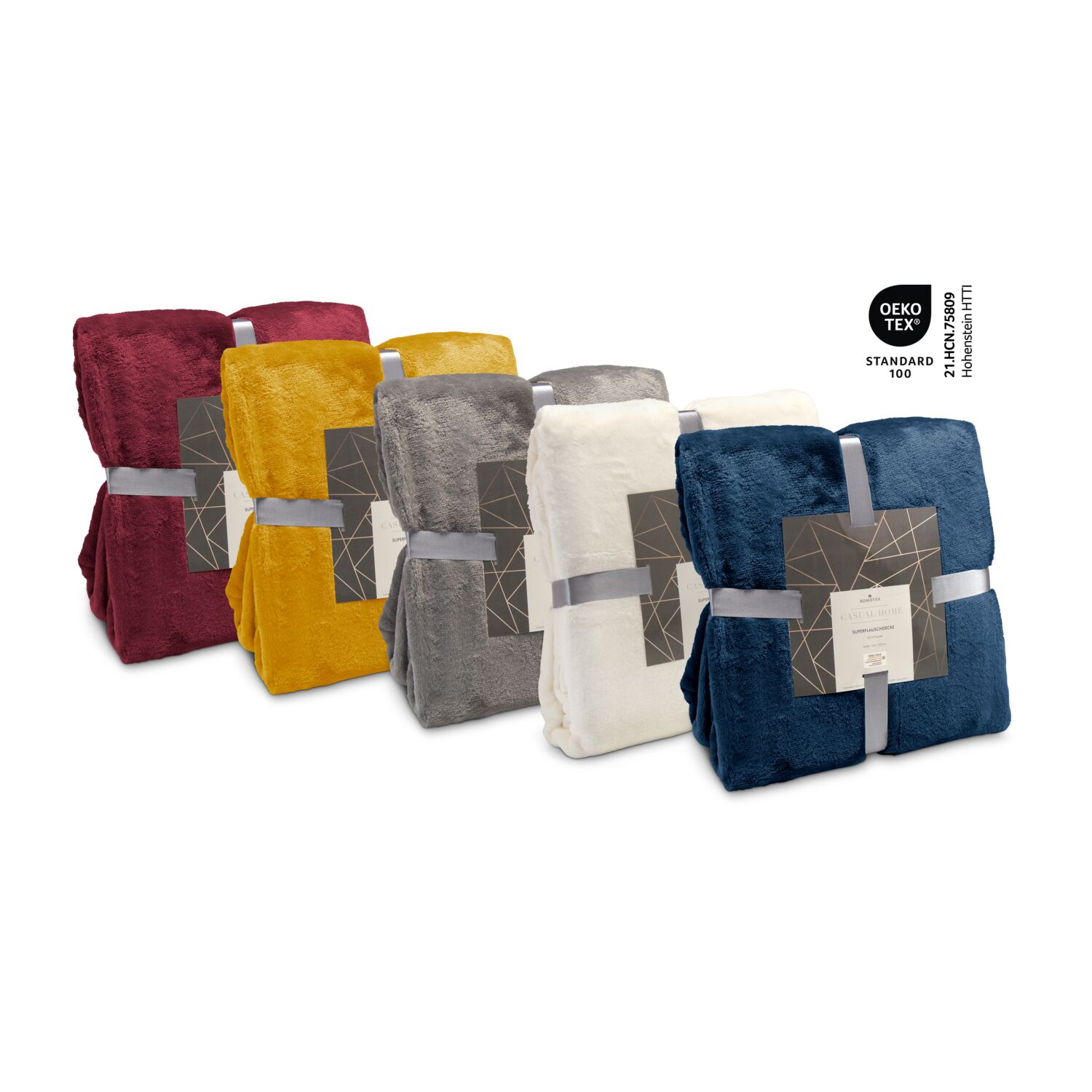 Superflauschdecke, Maße: 150 x 200 cm, 100% Polyester-Mikrofaser, 320 g/m², OEKO-TEX®