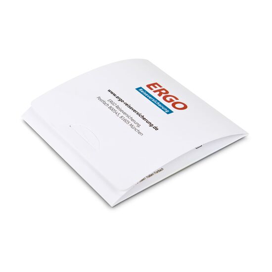 Kartonbriefchen inkl. 4c Druck (94 x 94 mm) + 4 Hydrocolloid-Blasenpflaster à 70 x 40 mm hergestellt in Europa